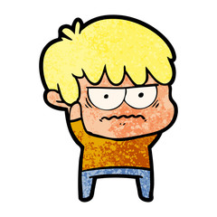 annoyed cartoon boy