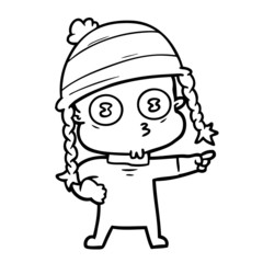 cartoon weird bald spaceman