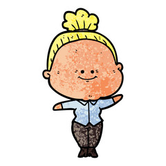 cartoon happy old woman