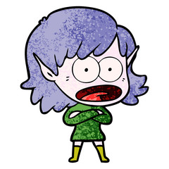 cartoon shocked elf girl