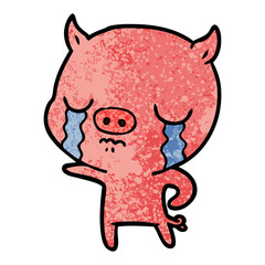 cartoon pig crying