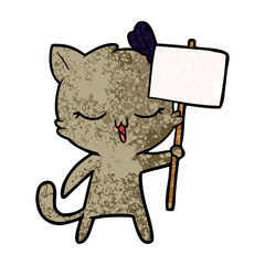 cartoon cat with bow on head