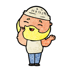 cartoon happy bearded man
