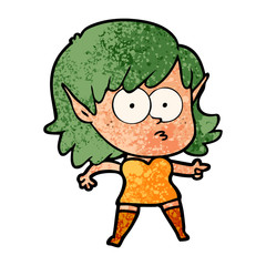 cartoon shocked elf girl