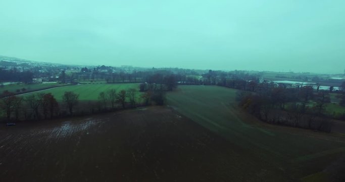 Drone in nature campain winter cloudy