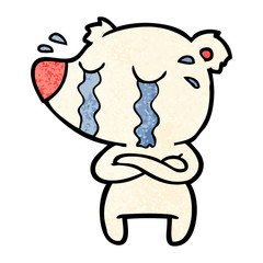 sad little polar bear cartoon