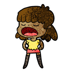 cartoon woman talking loudly