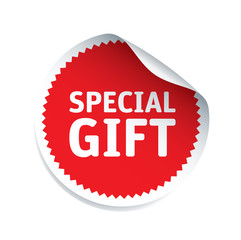 Red vector sticker and text WELL DONE