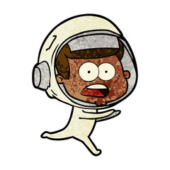 cartoon surprised astronaut