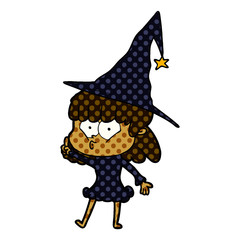cartoon whistling witch girl