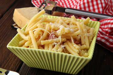 Italian pasta carbonara, fresh cuisine