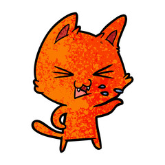 cartoon cat hissing