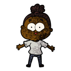 cartoon happy old woman