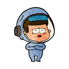 cartoon tired astronaut