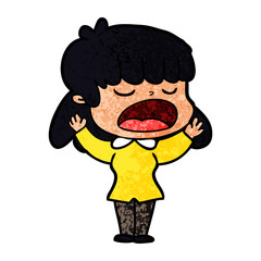 cartoon woman talking loudly