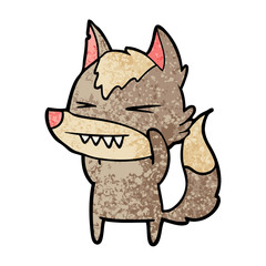 angry wolf cartoon