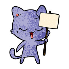 happy cartoon cat