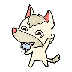 cartoon hungry wolf