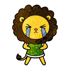 cartoon crying lion