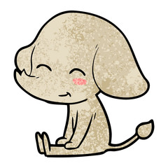 Obraz premium cute cartoon elephant sitting
