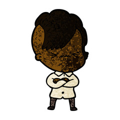 cartoon annoyed hipster girl