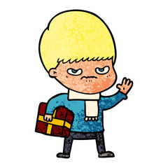 annoyed cartoon boy