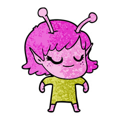 smiling alien girl cartoon