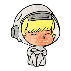cartoon curious astronaut