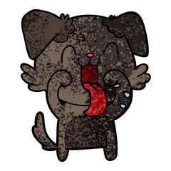 cartoon panting dog