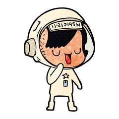 cartoon astronaut woman