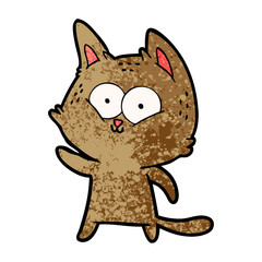 cartoon cat waving