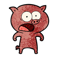 cartoon pig shouting