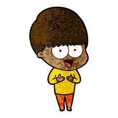 happy cartoon boy