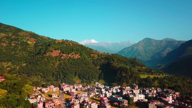 Himalayan mountain in Besisahar, Nepal - October 19, 2017
