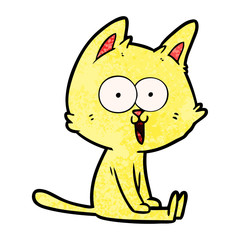 funny cartoon cat sitting
