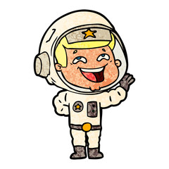 cartoon laughing astronaut