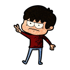 annoyed cartoon boy