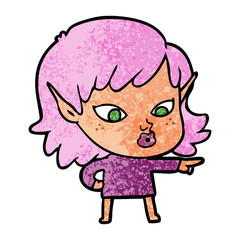 pretty cartoon elf girl
