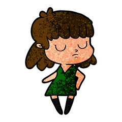 cartoon indifferent woman