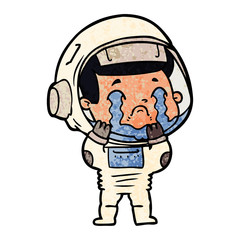 cartoon crying astronaut