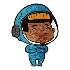 happy cartoon astronaut