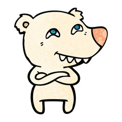 cartoon polar bear showing teeth