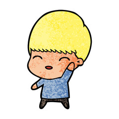 happy cartoon boy
