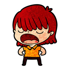 cartoon woman talking loudly