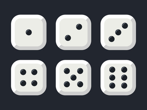 Craps. White Dice Vector Illustration