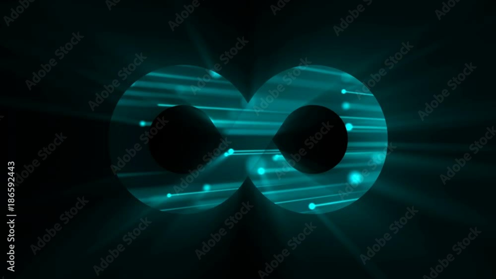 Aufkleber abstract background with futuristic infinity sign. digital background. 3d rendering