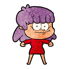 cartoon smiling woman