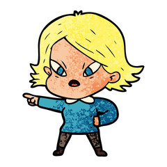 cartoon stressed woman