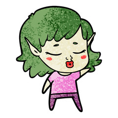 pretty cartoon elf girl