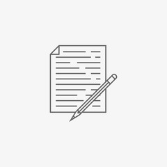 pencil with paper vector icon
